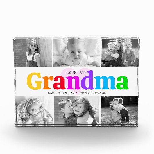 ラブユーおばあちゃんカラフルコレージはっきりした6 フォトブロック (正面)