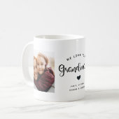 ラブユーおばあちゃんハートカスタム2枚フォト コーヒーマグカップ (正面左)
