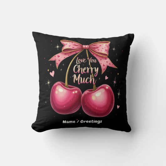 ラブユーさくらんぼマジョーア甘おもしろいい&バレンタイン クッション (正面)