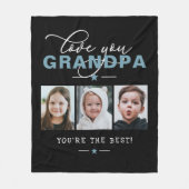 ラブユーじいちゃん/グランパ/その他3フォトカスタム文字  フリースブランケット (正面)
