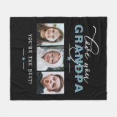 ラブユーじいちゃん/グランパ/その他3フォトカスタム文字  フリースブランケット (正面(横))