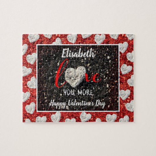 ラブユーもっとハートフォト名前をカスタムする大事な行事 ジグソーパズル (横)