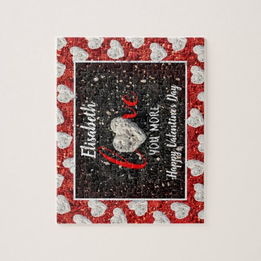 ラブユーもっとハートフォト名前をカスタムする大事な行事 ジグソーパズル (縦)