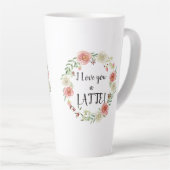 ラブユーアラテ水彩フローラリースバラ カフェラテマグ (右アングル)