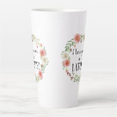 ラブユーアラテ水彩フローラリースバラ カフェラテマグ (正面)
