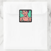 ラブユーオキソレトロポップ・アートのアート スクエアシール (バッグ)