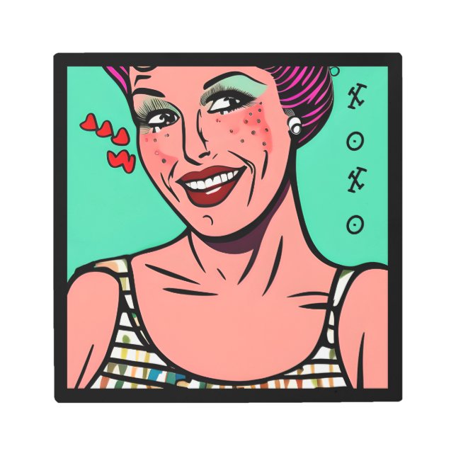 ラブユーオキソレトロポップ・アートのアート メタルプリント (正面)