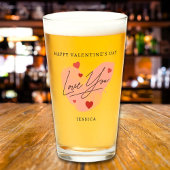 ラブユーカスタム文字名水彩赤いハート タンブラーグラス