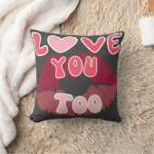ラブユーキスマークロマンチックリッププリントデザイン クッション (ブランケット)