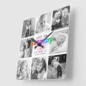 ラブユーグラミーカラフル8モダンフォトコラージュ スクエア壁時計 (傾斜)