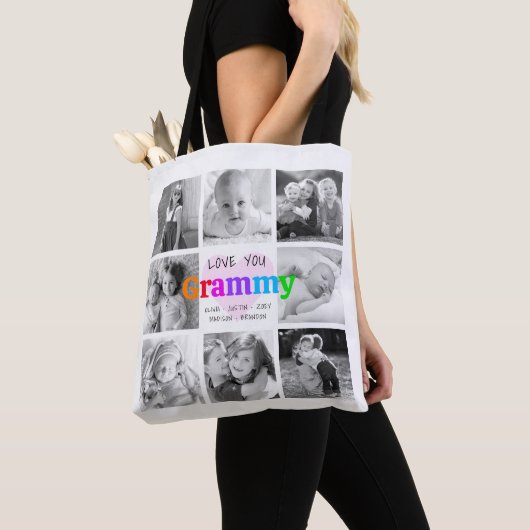 ラブユーグラミーカラフル8モダンフォトコラージュ トートバッグ (クローズアップ)