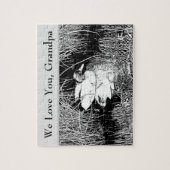 ラブユーグランドパ白黒ダックフォト自然 ジグソーパズル (縦)