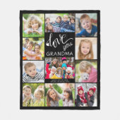 ラブユーグランマフォトコラージュ11写真カスタム フリースブランケット (正面)