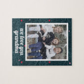 ラブユーグランマホリデースプルースパーソナライズされた写真 ジグソーパズル (横)