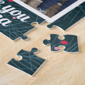 ラブユーグランマホリデースプルースパーソナライズされた写真 ジグソーパズル (側面)