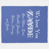 ラブユーザイドグランドパスクリプト名クラシックの青 フリースブランケット (正面(横))