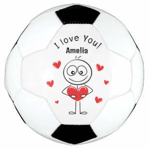ラブユースティックフィギュア かわいいハート サッカーボール