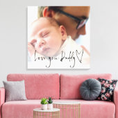 ラブユーダディースクリプトカスタムハートフォトオーバーレイC キャンバスプリント (インサイチュ (リビング))