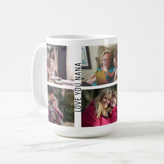 ラブユーナナ6フォトコラージュカスタムおばあちゃん コーヒーマグカップ (正面左)
