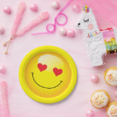 ラブユーハート目かわいい絵文字婚約パーティ ペーパープレート (パーティー)