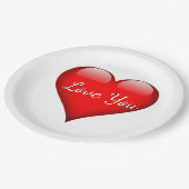 ラブユーハート紙プレート ペーパープレート (アングル)