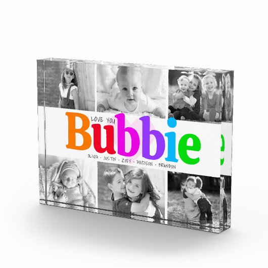 ラブユーバビーカラフルレインボーモダンコラージュ6 フォトブロック (右)