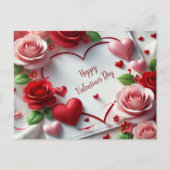 ラブユーバラとハートバレンタインデー シーズンポストカード (正面)