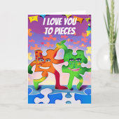 ラブユーパズルピース彼氏誕生日 カード (正面)