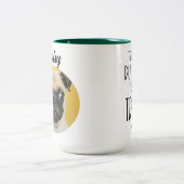 ラブユーパパおもしろい犬引用文カスタム&写真/名前 ツートーンマグカップ (中央)