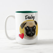 ラブユーパパおもしろい犬引用文カスタム&写真/名前 ツートーンマグカップ (左)