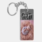 ラブユーパパタイポグラフィ2フォトキーチェーン キーホルダー (正面左)