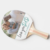 ラブユーパパターコイズスクリプト父の日写真 卓球ラケット (横)
