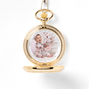 ラブユーパパパーソナライズされたフォトファーザーズデイポケット 腕時計