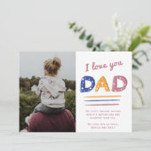 ラブユーパパピンクタイポグラフィ写真 シーズンカード (スタンド正面)