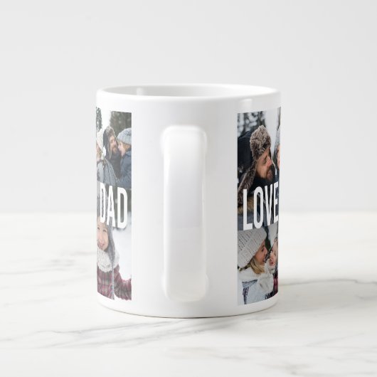 ラブユーパパフォトコラージュ父の日 ジャンボコーヒーマグカップ (裏面)