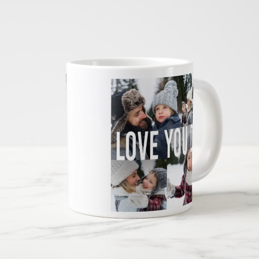 ラブユーパパフォトコラージュ父の日 ジャンボコーヒーマグカップ (正面右)
