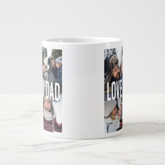 ラブユーパパフォトコラージュ父の日 ジャンボコーヒーマグカップ (正面)