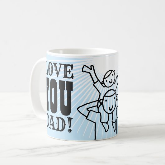 ラブユーパパ引用文タイポグラフィマンガファーザーズ・デイ コーヒーマグカップ (正面左)