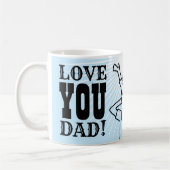 ラブユーパパ引用文タイポグラフィマンガファーザーズ・デイ コーヒーマグカップ (左)