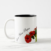 ラブユーパパ父の日フローラ赤ハイビスカス ツートーンマグカップ (左)