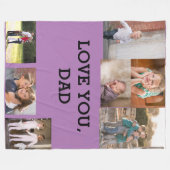 ラブユーパパ7枚スチミーはっきりしたフォント フリースブランケット (正面(横))