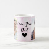ラブユーパパ |フォトスクリプトとハート(2つ) コーヒーマグカップ (中央)
