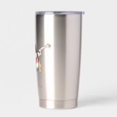 ラブユーピンクハートウォーターボトル 保温保冷タンブラー (左面)