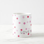 ラブユーピンク水玉模様スウィートバレンタインスペシャル コーヒーマグカップ (中央)