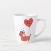 ラブユーファー – 今までにかわいいダッシュンドッグ赤いハート カフェラテマグ (右)