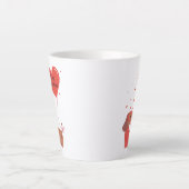 ラブユーファー – 今までにかわいいダッシュンドッグ赤いハート カフェラテマグ (正面)