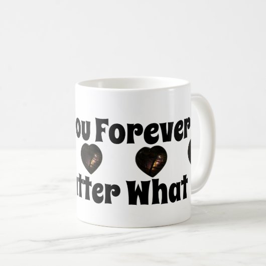 ラブユーフォーエバーブルーラブラドーライトハートはっきりしたマグ コーヒーマグカップ (正面右)