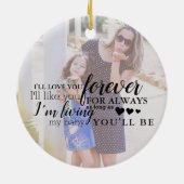 ラブユーフォーエバー私のベビーフォト引用文オーナメント セラミックオーナメント (裏面)