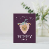 ラブユーベリーマループンおもしろいバレンタインデー ポストカード (スタンド正面)