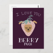 ラブユーベリーマループンおもしろいバレンタインデー ポストカード (正面/裏面)